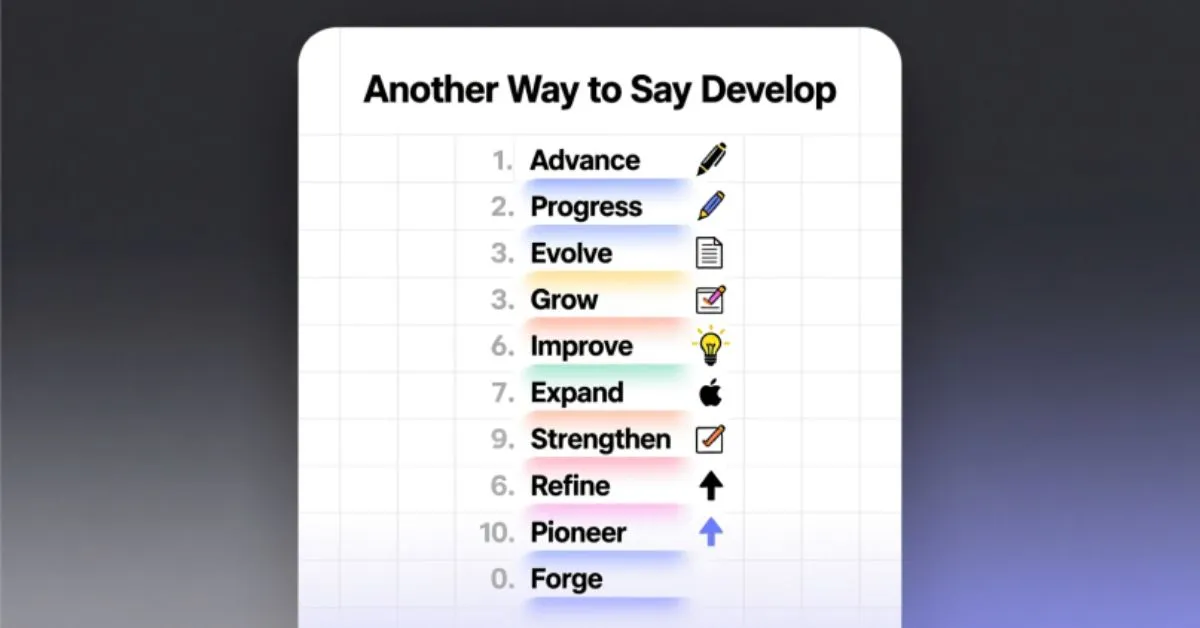 Another Way to Say Develop