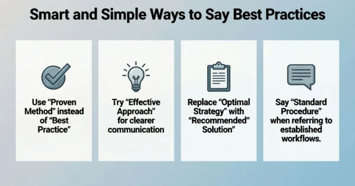 Ways to Say Best Practices