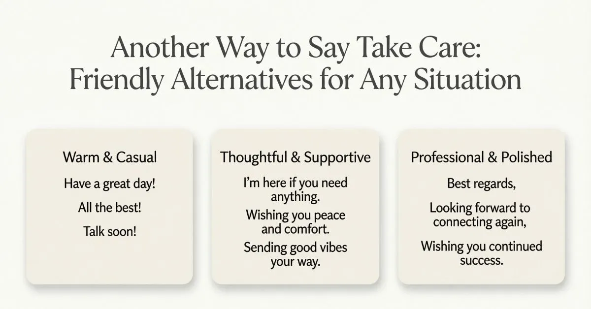 Another Way to Say Take Care