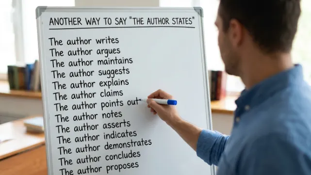 Another Way to Say the Author States